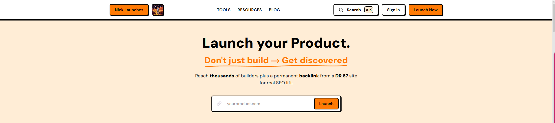 NickLaunches homepage — this week's product leaderboard